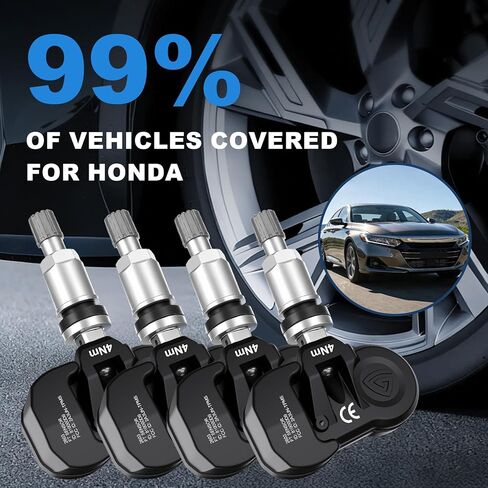 أجهزة استشعار TPMS متعددة البروتوكولات مناسبة لهوندا وأكورا، 315 ميجا هرتز / 433 ميجا هرتز استبدال مراقبة ضغط الإطارات المبرمج مسبقًا لـ 2006-2025 أكورد، سيفيك، CR-V، أوديسي، MDX، RDX 4 قطع in Kuwait
