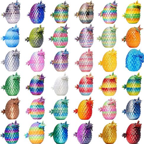 36PCS 3D Printed Dragon Eggs with Dragon Inside, Mystery Articulated Crystal Dragon Toy Bulk, Flexible Fidget Figures for Kids Party Favors, Christmas Easter Basket Stuffers, Birthday Gifts Kids Teens in Kuwait