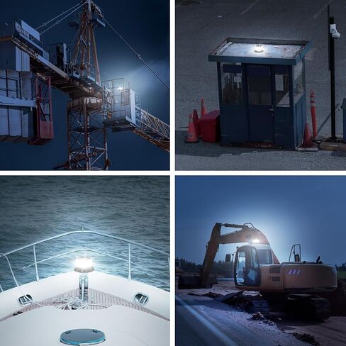AnTom Solar Strobe Warning Beacon Anchor Light, 90 LED Waterproof Signal Lamp, Magnetic & Suction Mount, Auto On/Off, for Boats, Marine, Trucks, Dock (Strobe, Rotating and Constant) in Kuwait