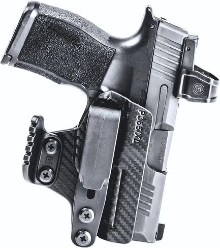 Rounded Trigger Guard Holster - Minimalist IWB w/Claw, Inside Waistband Concealed Carry, American Made, Concealment Express, Carbon Fiber Black Kydex, Fits: in Saudi Arabia