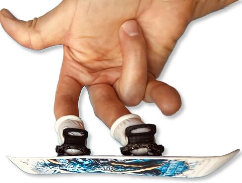 Finger Sliders The Frostborn Flier – لوح تزلج صغير للأصابع ذات روابط سوداء | لعبة لوح التزلج على الجليد، هدية التزلج على الجليد، ديكور مكتبي ولعبة تململ للمتزلجين على الجليد in Kuwait