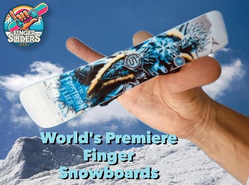 Finger Sliders The Frostborn Flier – لوح تزلج صغير للأصابع ذات روابط سوداء | لعبة لوح التزلج على الجليد، هدية التزلج على الجليد، ديكور مكتبي ولعبة تململ للمتزلجين على الجليد in Kuwait