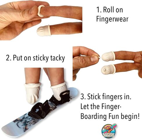 Finger Sliders The Frostborn Flier – لوح تزلج صغير للأصابع ذات روابط سوداء | لعبة لوح التزلج على الجليد، هدية التزلج على الجليد، ديكور مكتبي ولعبة تململ للمتزلجين على الجليد in Kuwait