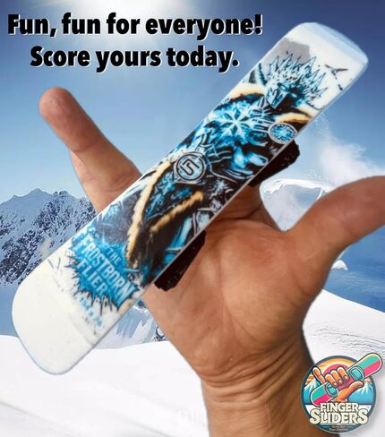 Finger Sliders The Frostborn Flier – لوح تزلج صغير للأصابع ذات روابط سوداء | لعبة لوح التزلج على الجليد، هدية التزلج على الجليد، ديكور مكتبي ولعبة تململ للمتزلجين على الجليد in Kuwait