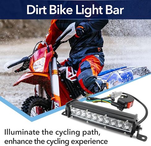 Dirt Bike Light Bar LED 60W 2500LM, Pit Bike Light Bar for Most 7/8" Handlebar, Fit for CRF110, CRF250F, KLX110, TTR110, TTR110, RM85 and YZ450 - Plug and Play in Kuwait