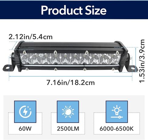 Dirt Bike Light Bar LED 60W 2500LM, Pit Bike Light Bar for Most 7/8" Handlebar, Fit for CRF110, CRF250F, KLX110, TTR110, TTR110, RM85 and YZ450 - Plug and Play in Kuwait