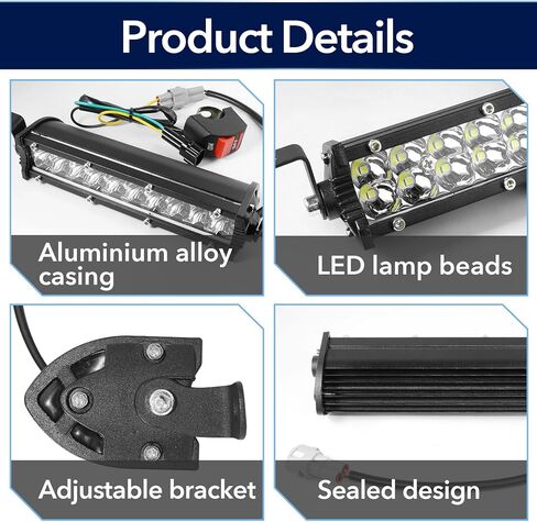 Dirt Bike Light Bar LED 60W 2500LM, Pit Bike Light Bar for Most 7/8" Handlebar, Fit for CRF110, CRF250F, KLX110, TTR110, TTR110, RM85 and YZ450 - Plug and Play in Kuwait