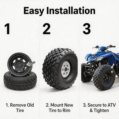 ATV Tires 19X7-8 4PR Rating 2 Pack 19x7x8 All-Terrain ATV UTV Off-Road Tires QD-128 Heavy Duty Rubber Tubeless Tire for Go-Kart Golf Cart (Tires Only, No Rims) in Kuwait