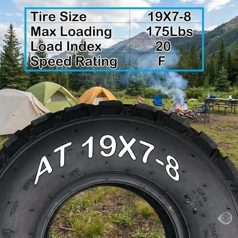 ATV Tires 19X7-8 4PR Rating 2 Pack 19x7x8 All-Terrain ATV UTV Off-Road Tires QD-128 Heavy Duty Rubber Tubeless Tire for Go-Kart Golf Cart (Tires Only, No Rims) in Kuwait
