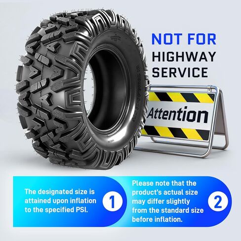 25x8-12 & 25x10-12 ATV UTV Tires,6 PR All-Terrain Tires 25x8x12 25x10x12 for Sand Mud Trail,Non-Directional Tread,Tubeless (Pack of 4) in Kuwait