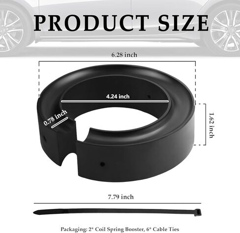 2PCS 5-5.5 Inch Upgraded Coil Spring Spacer,Heavy-Duty Rubber Coil Spring Booster with 3-Hole Design,Universal Coils Springs Spacers for Cars for Vibration & Noise Reduction in Kuwait