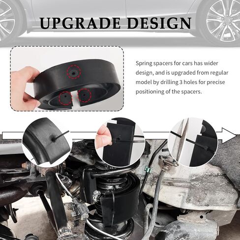 2PCS 5-5.5 Inch Upgraded Coil Spring Spacer,Heavy-Duty Rubber Coil Spring Booster with 3-Hole Design,Universal Coils Springs Spacers for Cars for Vibration & Noise Reduction in Kuwait