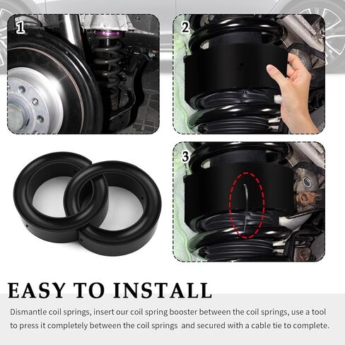2PCS 5-5.5 Inch Upgraded Coil Spring Spacer,Heavy-Duty Rubber Coil Spring Booster with 3-Hole Design,Universal Coils Springs Spacers for Cars for Vibration & Noise Reduction in Kuwait