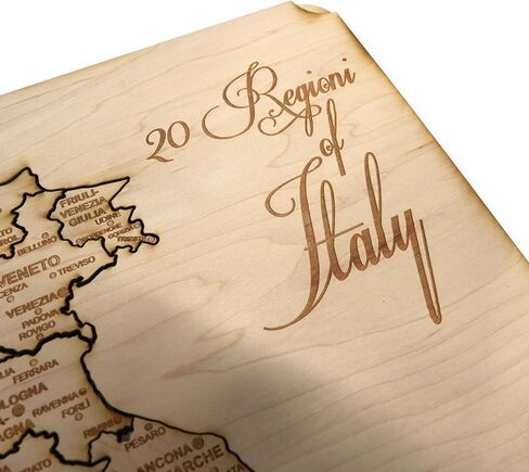 Italy Map - Puzzle Map - Art Kit - Raw Wood 18x12 Inches - 21 Pieces - with Stand in Kuwait