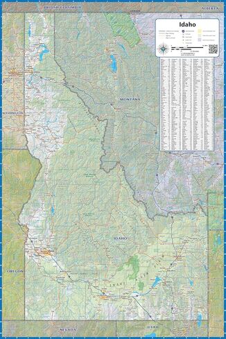Idaho Laminated Wall Map (40" wide by 60" high) in Kuwait