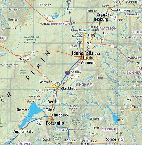 Idaho Laminated Wall Map (40" wide by 60" high) in Kuwait
