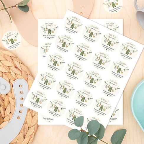 FYSUIMU 100Pcs Locally Grown Baby Shower Thank You Stickers Seal Stickers Vegetable Theme Self-Adhesive Label Decals for Gender Reveal Baby Shower Party Favor Decor in Kuwait