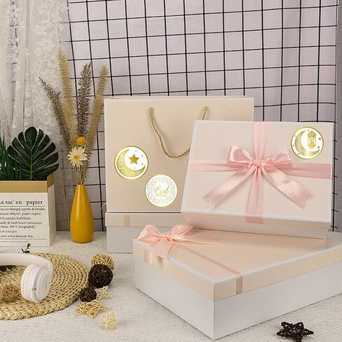 Totelux 1000Pcs Eid Mubarak Stickers Gold Round Envelope Seal Stickers Self-Adhesive Moon Star Label Sticker for Eid Mubarak Gift Wrap Party Decoration Supplies in Kuwait