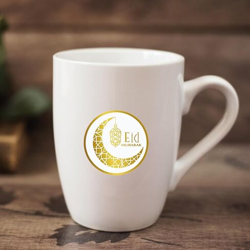 Totelux 1000Pcs Eid Mubarak Stickers Gold Round Envelope Seal Stickers Self-Adhesive Moon Star Label Sticker for Eid Mubarak Gift Wrap Party Decoration Supplies in Kuwait