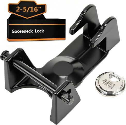 Gooseneck Hitch Lock, Heavy-Duty Anti-Theft Trailer Lock with Keyed Padlock, Pressure-Resistant 2-5/16" Ball TL-50 Coupler Trailer Lock for RVs, Flatbeds & Livestock,Black in Saudi Arabia