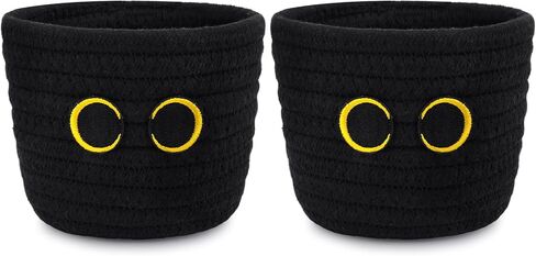 2 Pack Bow Makeup Brush Holder- Mini Woven Cotton Rope Small Oval Basket with Bow Decor, Comb Brushes Storage Decorative Basket for Pencil Cosmetics Organizer Gift for Women,4 x 4 IN in Saudi Arabia