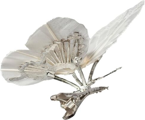 Wandelande Co.-Decorative White Feather Butterflies with Clips, 12 Piece Set, Floral Arrangement Picks in Kuwait
