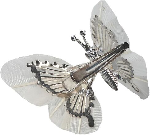 Wandelande Co.-Decorative White Feather Butterflies with Clips, 12 Piece Set, Floral Arrangement Picks in Kuwait