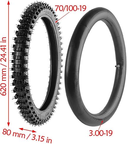 70/100-19 Front Tire and Tube Set 2.50-19 2.75-19 for Dirt Pit Bike Motocross Off-Road Enduro Trail Bike TTR125 CRF150F DRZ125 XR100 KX100 CR85R DR125 19 Inch Front Wheel Replacement in Kuwait