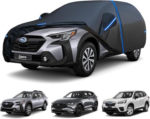 غطاء سيارة Kayme SUV مناسب خصيصًا لسيارة Chevychevrolet Equinox، وJeep Cherokee، وGMC Terrain، مقاوم للرياح مطور ومقاوم للماء بنسبة 100%، غطاء خارجي كامل مقاوم للثلج مع سحاب باب ومنشفة. in Saudi Arabia