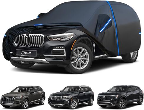 Kayme SUV Car Cover Custom Fit for Chevy Chevrolet Equinox, Jeep Cherokee, GMC Terrain, Windproof Upgraded & 100% Waterproof All-Weather Full Exterior Cover Snow Protector with Door Zipper and Towel. in Kuwait