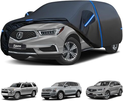 Kayme SUV Car Cover Custom Fit for Chevy Chevrolet Equinox, Jeep Cherokee, GMC Terrain, Windproof Upgraded & 100% Waterproof All-Weather Full Exterior Cover Snow Protector with Door Zipper and Towel. in Kuwait
