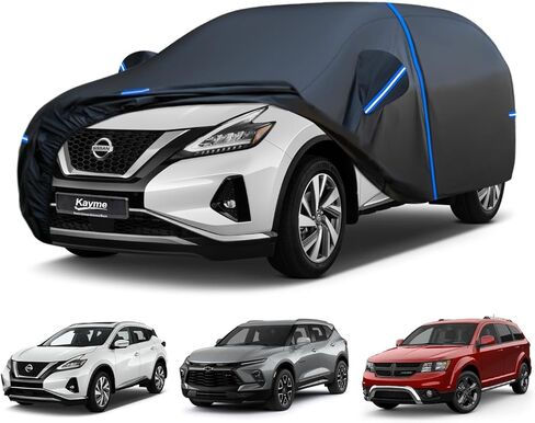 Kayme SUV Car Cover Custom Fit for Chevy Chevrolet Equinox, Jeep Cherokee, GMC Terrain, Windproof Upgraded & 100% Waterproof All-Weather Full Exterior Cover Snow Protector with Door Zipper and Towel. in Kuwait