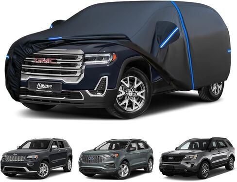 Kayme SUV Car Cover Custom Fit for Chevy Chevrolet Equinox, Jeep Cherokee, GMC Terrain, Windproof Upgraded & 100% Waterproof All-Weather Full Exterior Cover Snow Protector with Door Zipper and Towel. in Kuwait
