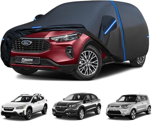 Kayme SUV Car Cover Custom Fit for Chevy Chevrolet Equinox, Jeep Cherokee, GMC Terrain, Windproof Upgraded & 100% Waterproof All-Weather Full Exterior Cover Snow Protector with Door Zipper and Towel. in Kuwait