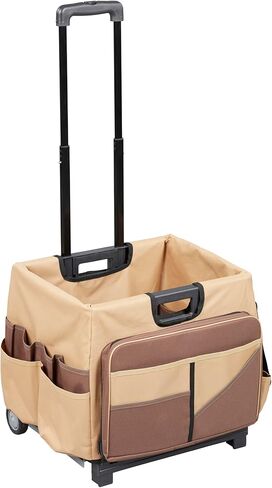 ECR4Kids Universal Rolling Cart with Canvas Organizer Bag, Mobile Storage, Turquoise/Grey in Kuwait