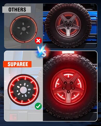 ضوء فرامل الإطارات الاحتياطية من SUPAREE مناسب لسيارة جيب رانجلر 2007-2018 JK JKU، 232 قطعة LED فائقة السطوع للثالث الثالث أضواء العجلات الخلفية التوصيل والتشغيل، تصميم أحمر ودخان أسود in Kuwait