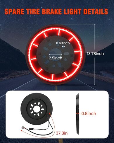 ضوء فرامل الإطارات الاحتياطية من SUPAREE مناسب لسيارة جيب رانجلر 2007-2018 JK JKU، 232 قطعة LED فائقة السطوع للثالث الثالث أضواء العجلات الخلفية التوصيل والتشغيل، تصميم أحمر ودخان أسود in Kuwait