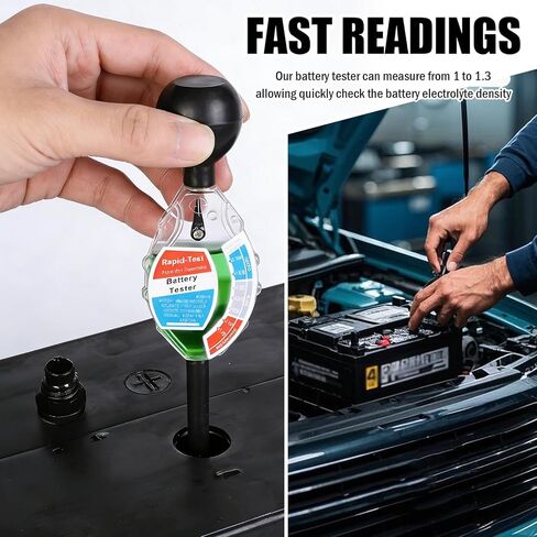 Car Battery Hydrometer Tester,Professional Car Battery Acid Tester for 6V 12V 24V,Durable Deep Cycle Cars Batteries Testers with Clear Color-Coded Scale for SUV,Golf Cart in Kuwait