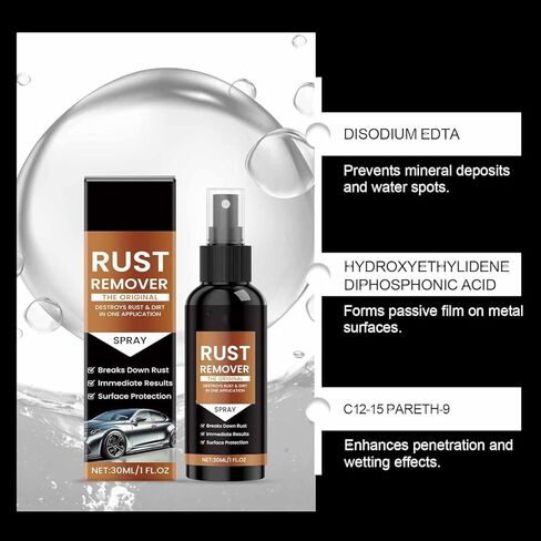 3 Pcs Nexa Rust Remover Spray, 2026 Upgrade Rust Remover for Metal, Car Scratch Remover, Iron Stain Cleaner for Multiple Surfaces,for Heavy Duty Rust Dissolver for Metal, Tools, Cars, Chains in Kuwait