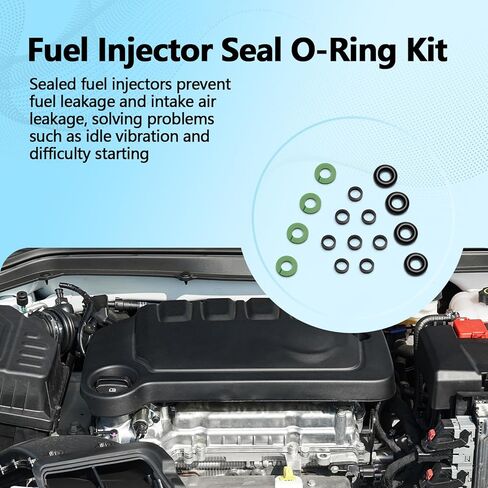 طقم حلقة دائرية لختم حاقن الوقود متوافق مع Chevy Cruze Malibu Equinox Trax، Buick Encore Envision Regal LaCrosse، GMC Terrain يستبدل 12673-056 483640 in Kuwait