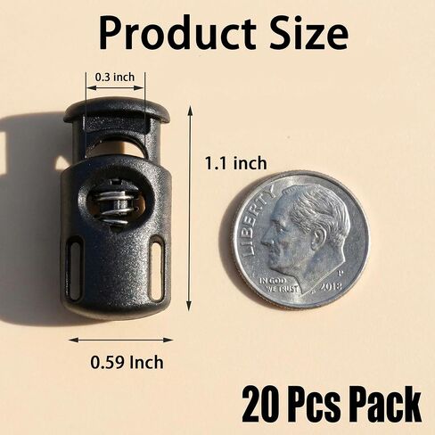 20Pcs Plastic Cord Locks Lace Locks for Shoelaces, Drawstring Bags, Backpacks, Hoodies, Paracord Replacement - Adjustable Spring Loaded Cord Fasteners in Kuwait