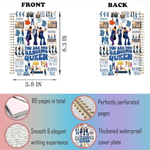 LONGXIN Mamma Fans Gifts Mamma Music Notebook Journal Musical Comedy Gifts for Family Friend Women Music Lovers Fans Hardcover Spiral Notebook 5.8x8.3 in Kuwait