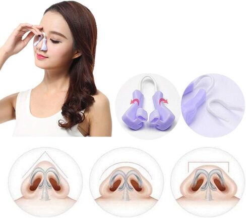 Nose Up Lifting Clip,Nose Shaper Slimmer Noses Bridge Corrector with Soft Silicone,Silicone Noses Bridge Slimming Clips for Non Surgical Reshaping 20-30 Minutes Daily (Violet) in Kuwait