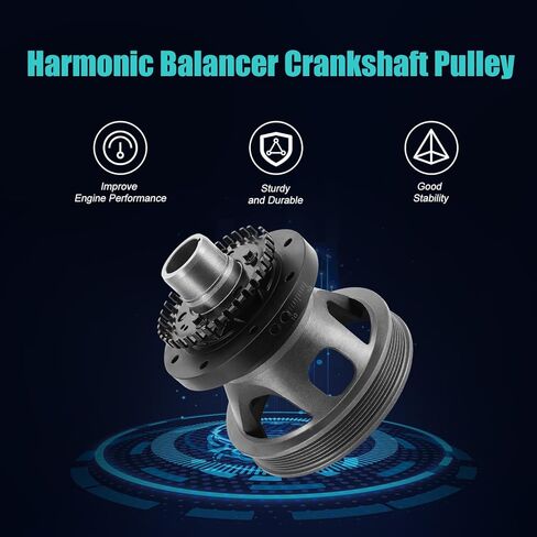 AULINK 594-390 Harmonic Balancer Crankshaft Pulley For Ford F-150 1997-2010, F-150 Heritage 2004, E-150 Club Wagon/E-250 2003, E-150 Econoline Club Wagon 1997-2002, E-250 Econoline 1997-2002 4.2L V6 in Kuwait