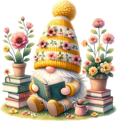 Gnome Stamped Cross Stitch Kits for Adults Beginner, Flowers bee Counted Cross Stitch Kits Printed Stitching Cute Patterns Dimensions Needlepoint Art Crafts Embroidery Kits for Adults in Kuwait