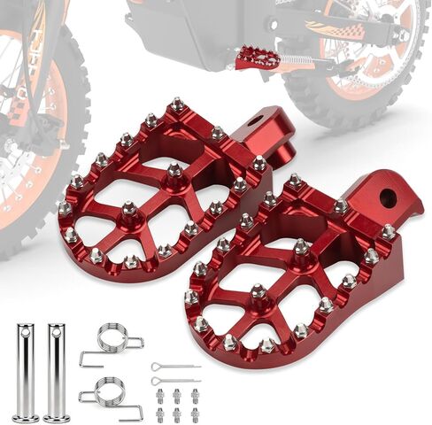 XINGWU Dirt Bike Foot Pegs for Tutti Soleil 01 CNC T7075 Wide Footpegs Anti-Slip Off-Road Footpeg Pedals for Dirt Pit Bike EBike Motorcycle (Silver) in Kuwait