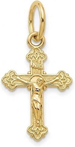 Charm America - Gold Baby Crucifix Charm - 10 Karat Solid Gold - Nickel Free in Saudi Arabia