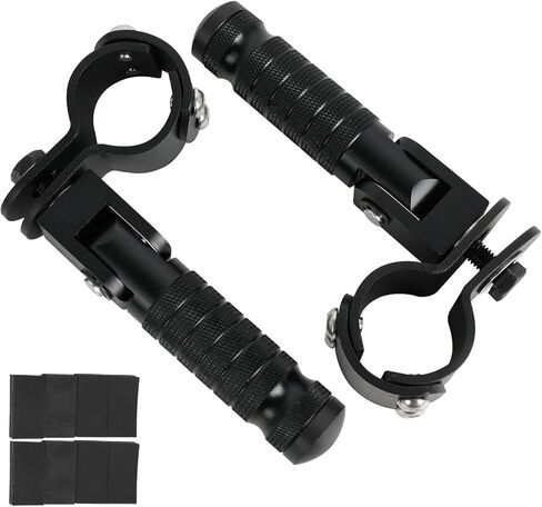 أوتاد القدم M8 مع المشابك CNC Universal Bike FootPeg قابلة للطي 90 درجة مضادة للانزلاق تناسب سوبر 73 ياماها هوندا سوزوكي أبريليا سيارة كهربائية دراجة نارية سكوتر دراجة صغيرة Ebike Dirt Bike Go Kart أسود in Kuwait
