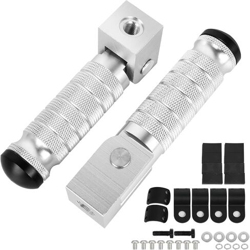 M8 Foot Pegs with Clamps CNC Universal Bike FootPeg Foldable 90 Degree Anti-Skid Fits for Super 73 Yamaha Honda Suzuki Aprilia Electric Car Motorbike Scooter Mini Bike Ebike Dirt Bike Go Kart Black in Saudi Arabia