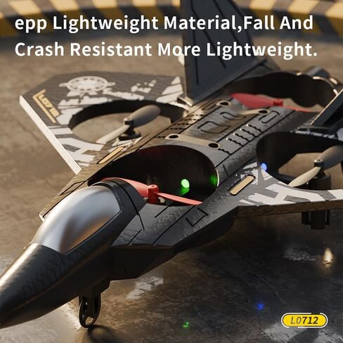 Foam Remote Control Airplane, RC Fighter Jet Features Led Lights, Drone for Children Aged 8-16 and Adults, 360° Flip, Stunt Roll, and Altitude Hold. (2 Battery) in Kuwait